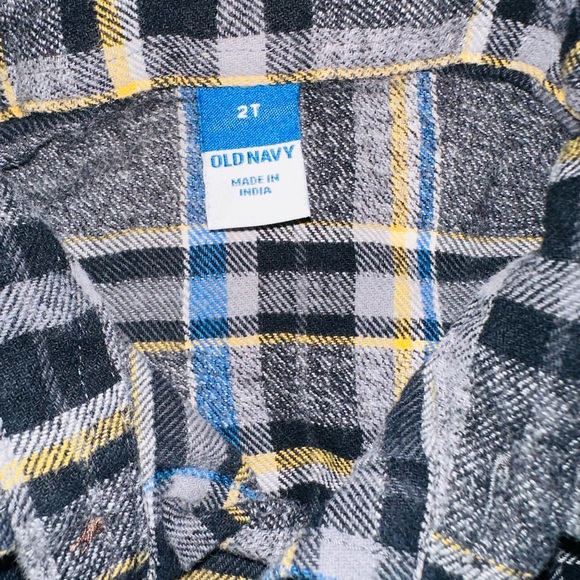 Old Navy Toddler Boy Plaid Flannel Shirt Top (B7) - Picture 2 of 4